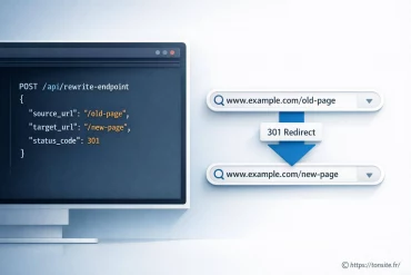 Comment utiliser l'API endpoint pour créer une règle de réécriture d'url simple ?