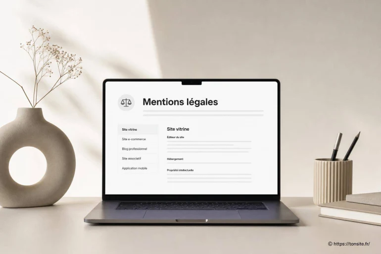 Exemples de mentions légales pour différents types de sites
